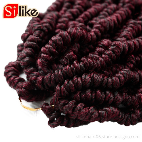12" 18inches Synthetic Crochet Hair Pre Looped Fluffy Hair Extension Vigorous Pre-Twisted Passion Spring Twists Crochet Braids